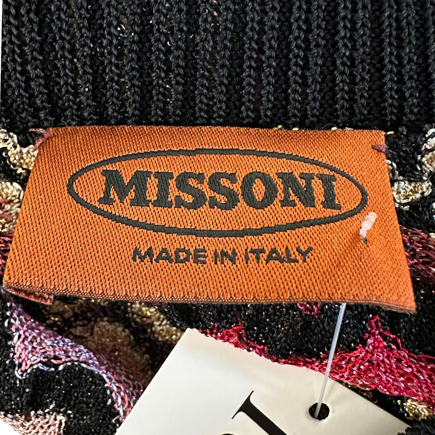 Missoni Multicolor Metallic Chevron Knit Cropped Cardigan