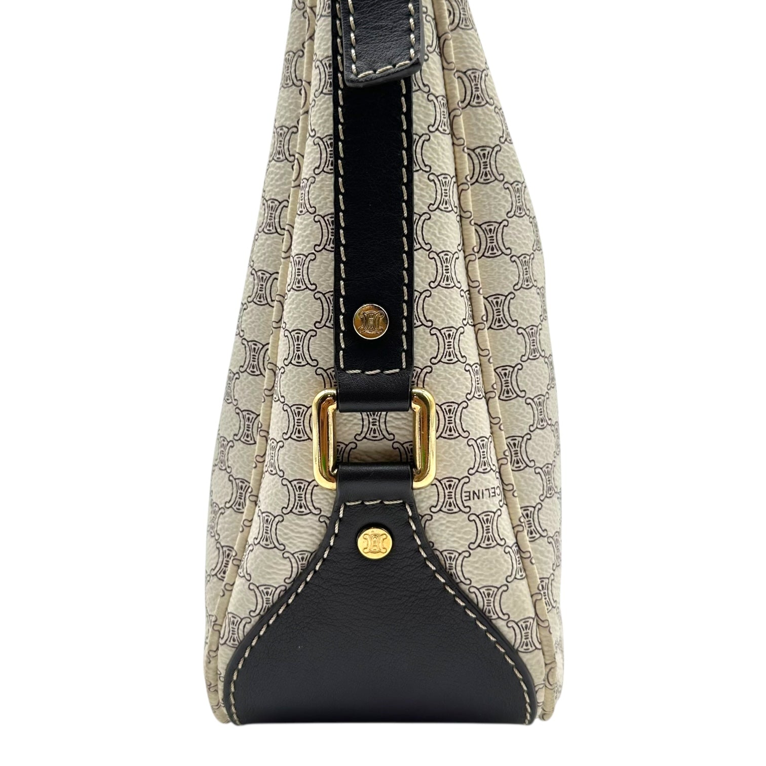 Celine White Triomphe Monogram Shoulder Bag - Outfit Repeater