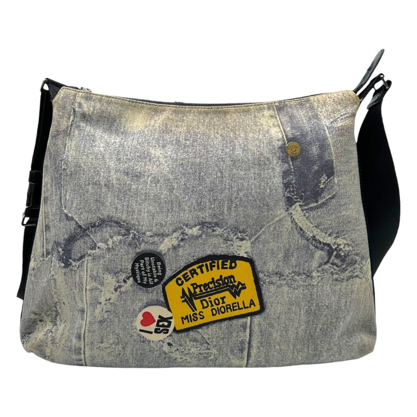 Christian Dior Miss Diorella Denim Printed Satchel Bag