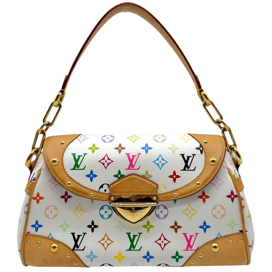 Louis Vuitton White Multicolor Murakami Monogram Beverly MM Shoulder Bag