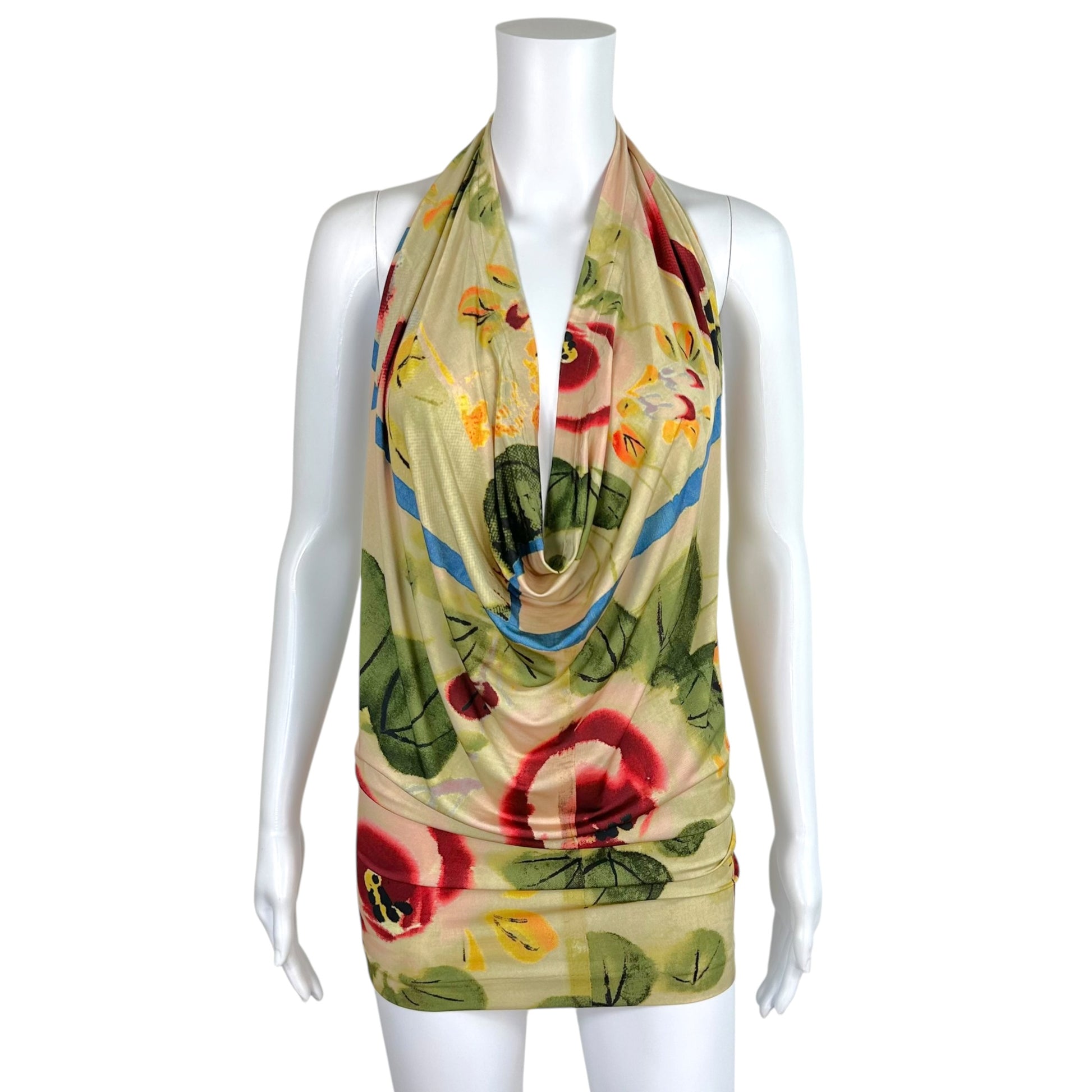 Jean Paul Gaultier Floral Print Halter Tank Top
