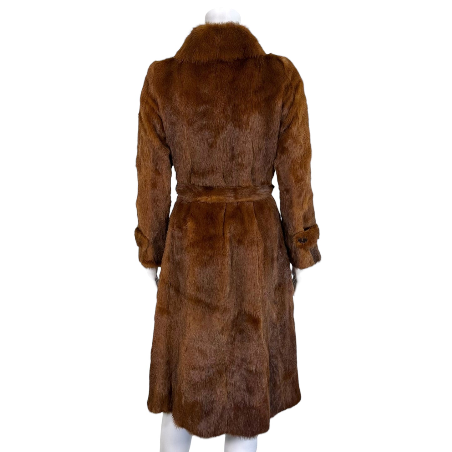 Vintage Emba Brown Beaver Fur Trench Coat