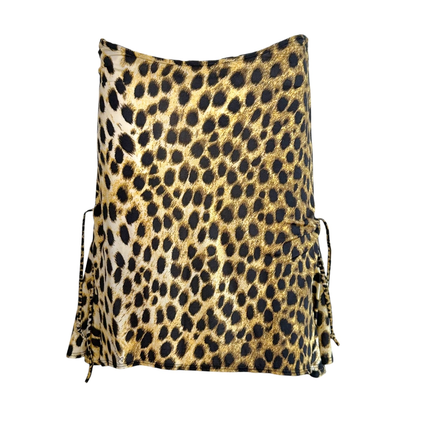 Roberto Cavalli Leopard Print Tie-Side Midi Skirt