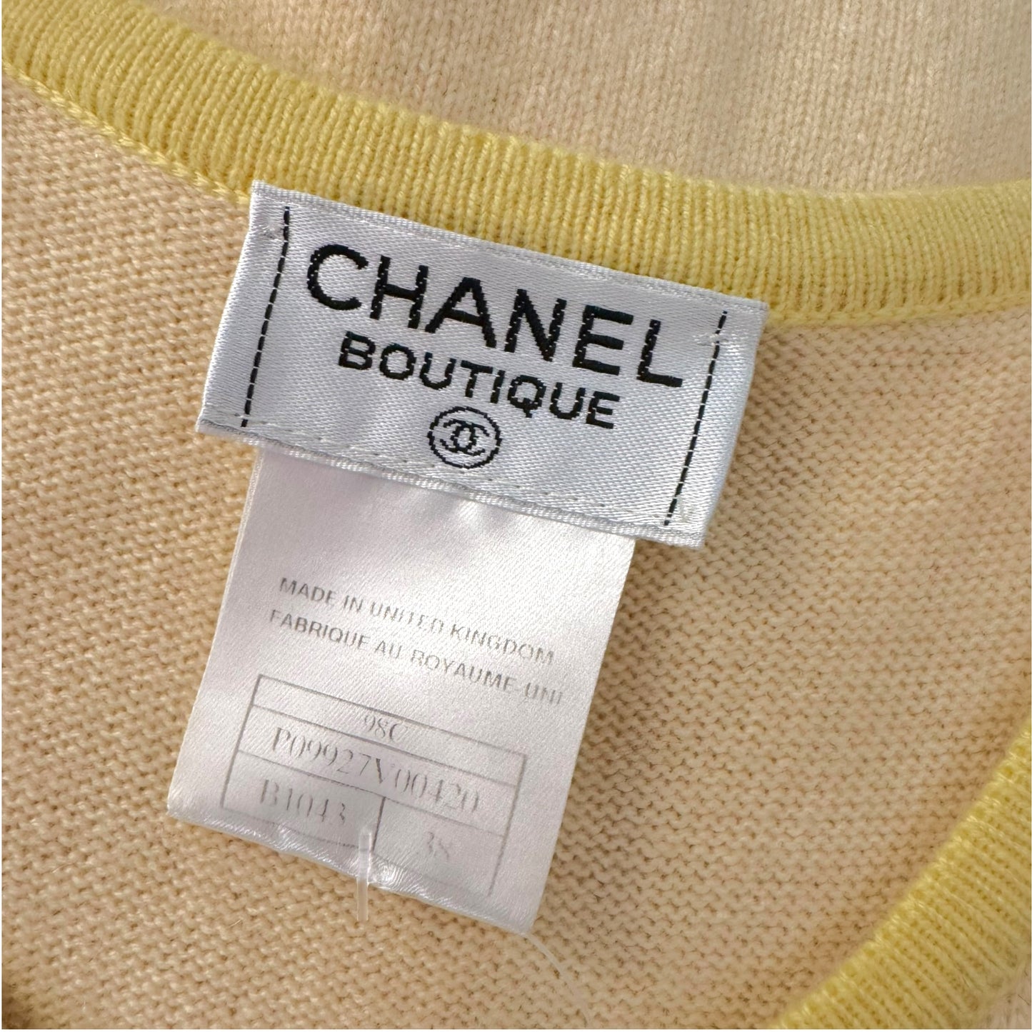 Chanel Cruise 1998 Contrast Trim Cashmere Vest Top