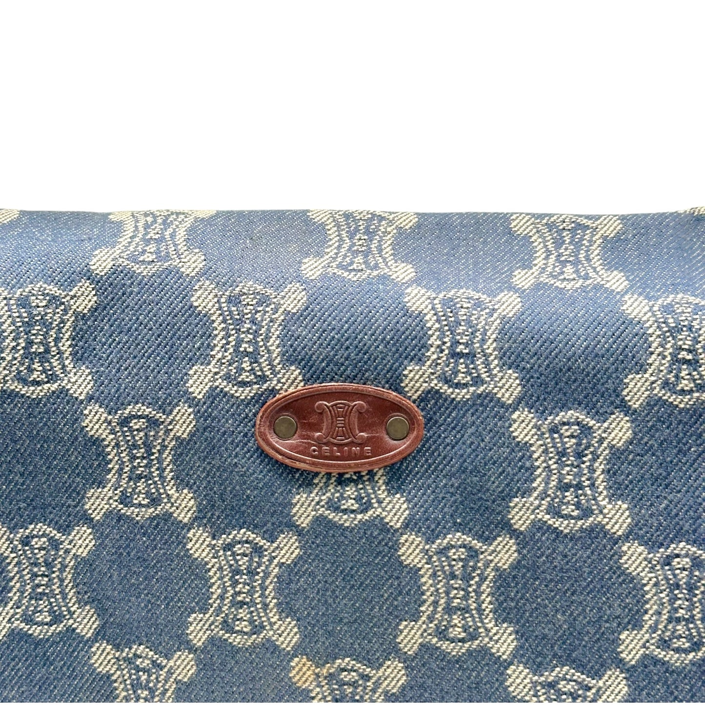 Celine Denim Triomphe Monogram Poulbot Bag