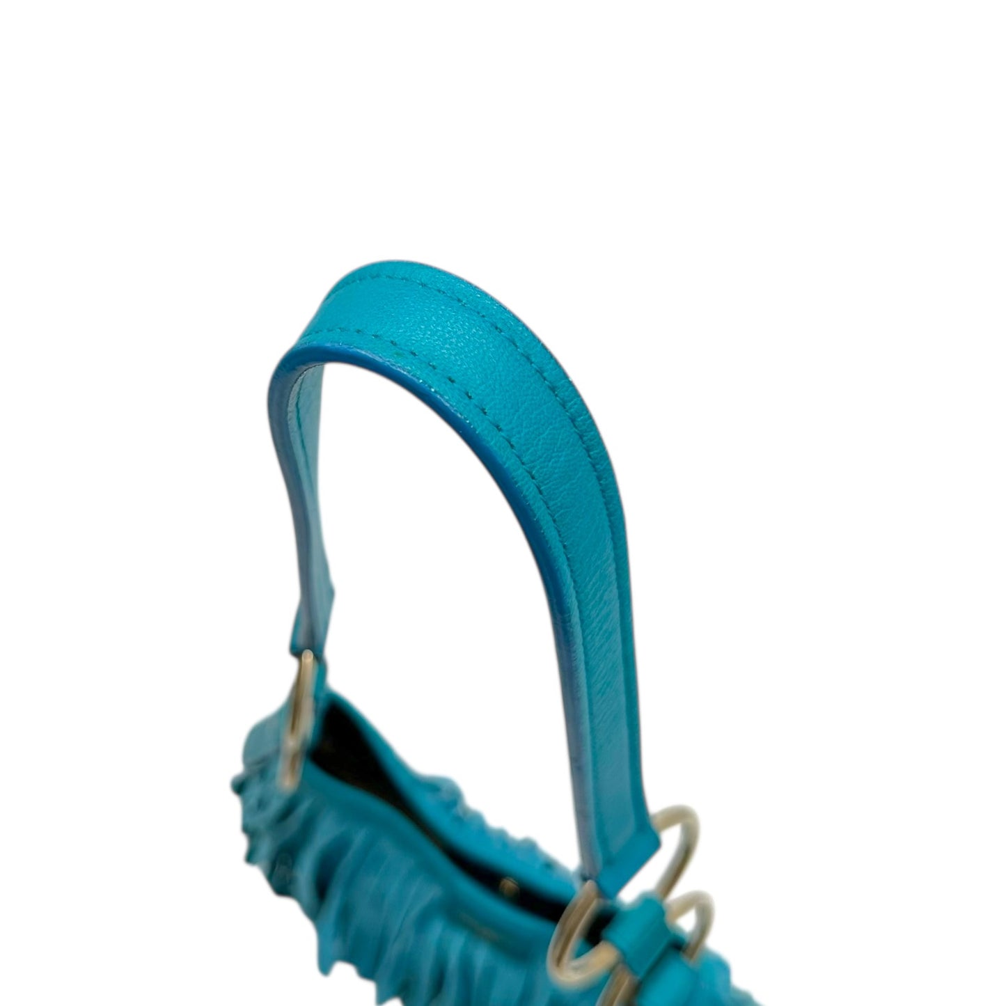 Yves Saint Laurent Rive Gauche by Tom Ford Turquoise Suede Fringe Shoulder Bag