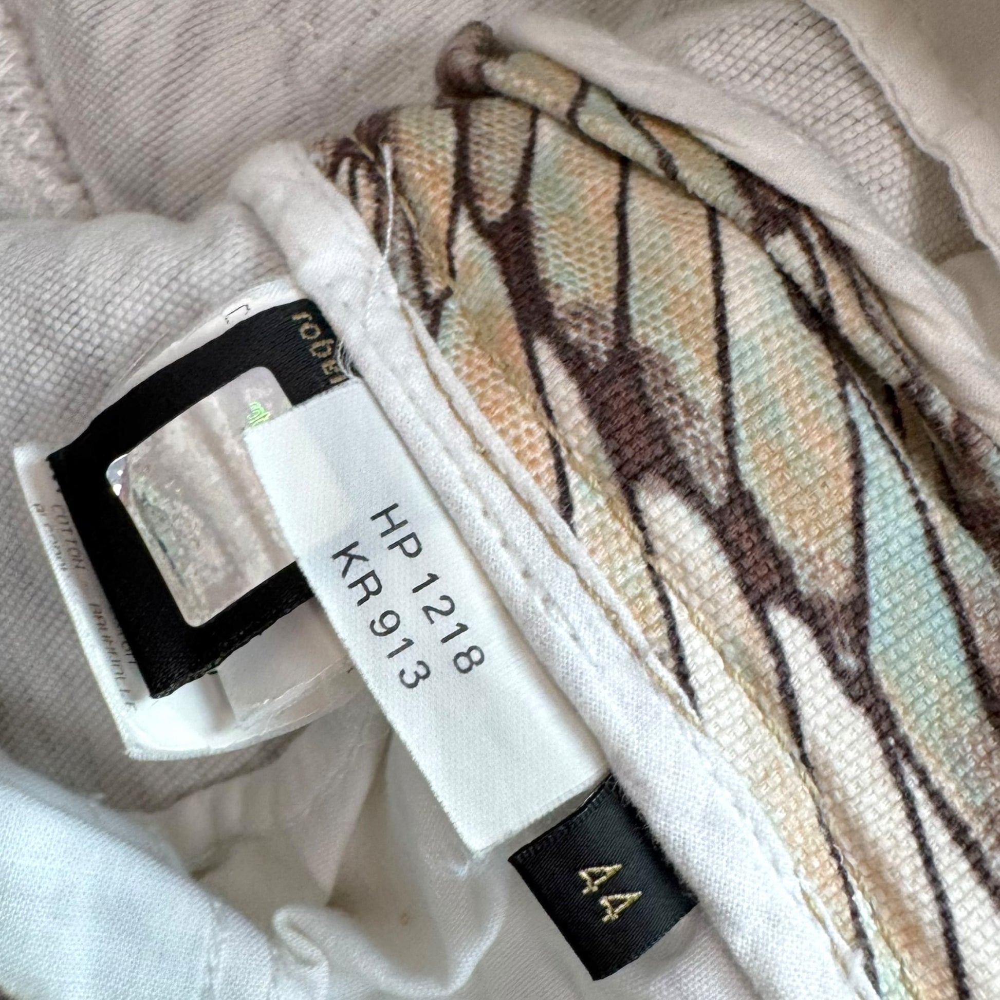 Roberto Cavalli Brown Blue Feather Print Jeans