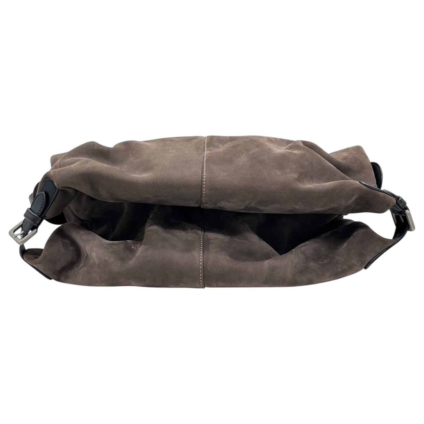 Loewe Brown Suede & Black Leather Slouchy Shoulder Bag - Outfit Repeater