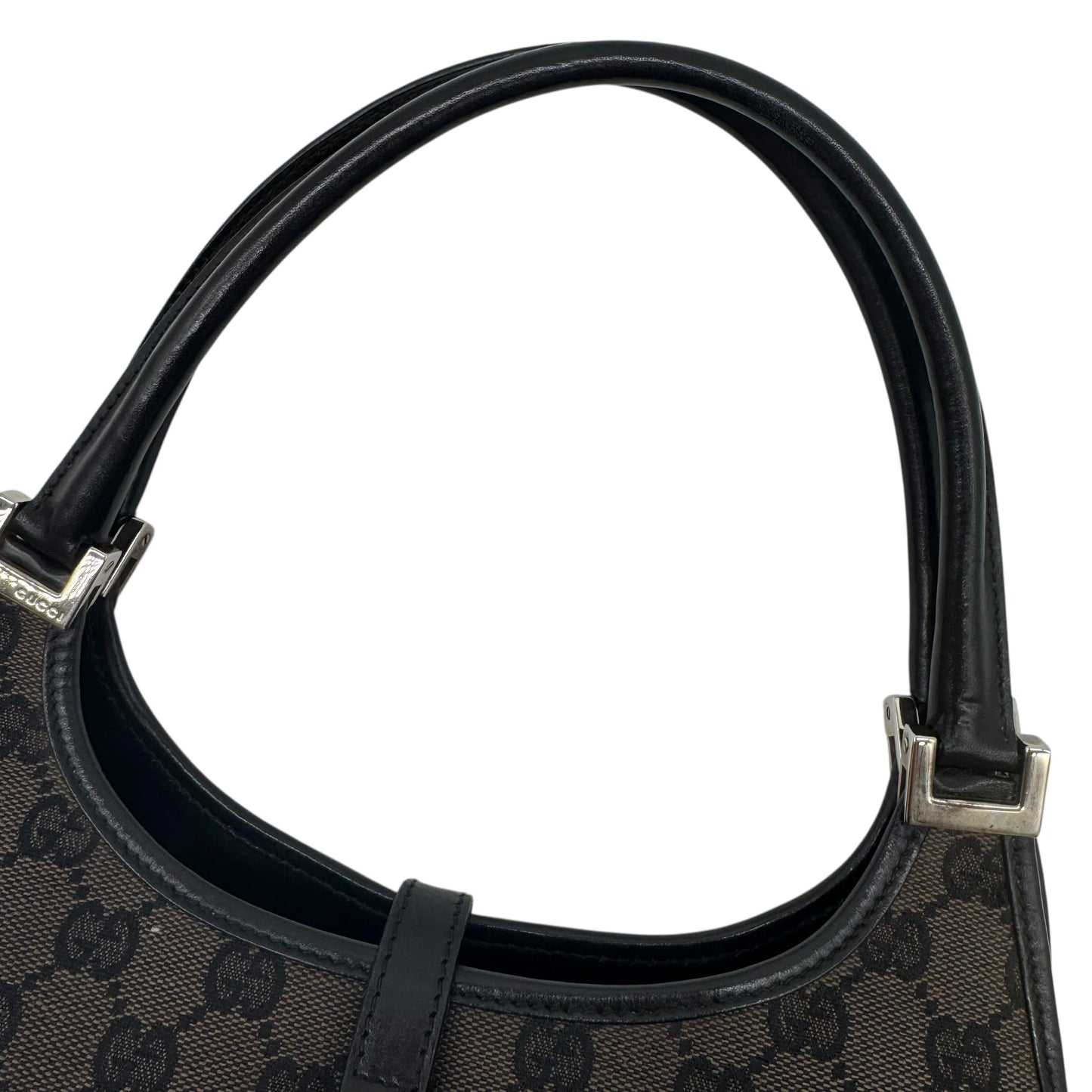 Gucci Brown & Black Monogram Canvas Mini Jackie Bag