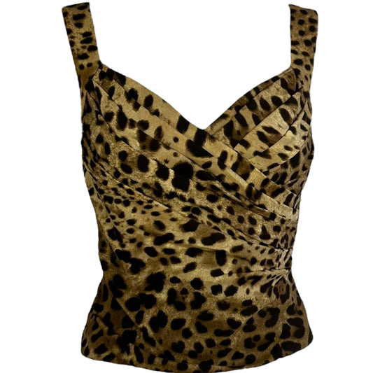 Dolce & Gabbana Leopard Print Silk Crossover Corset Top