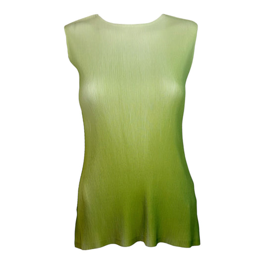 Issey Miyake Pleats Please Green Ombre Pleated Tank