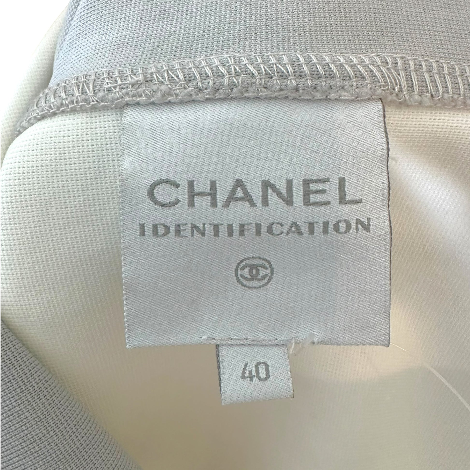 Chanel Sport Gray Ivory Logo Patch Tank Top