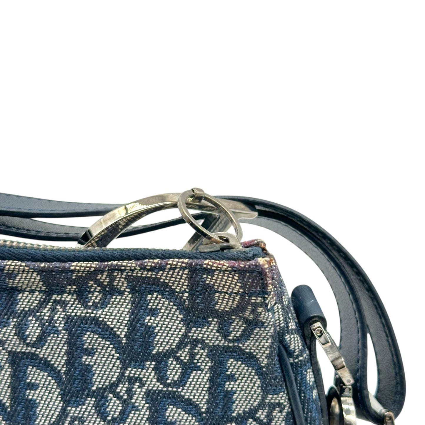 Christian Dior Navy Blue Trotter Monogram Logo Hardware Pochette Bag