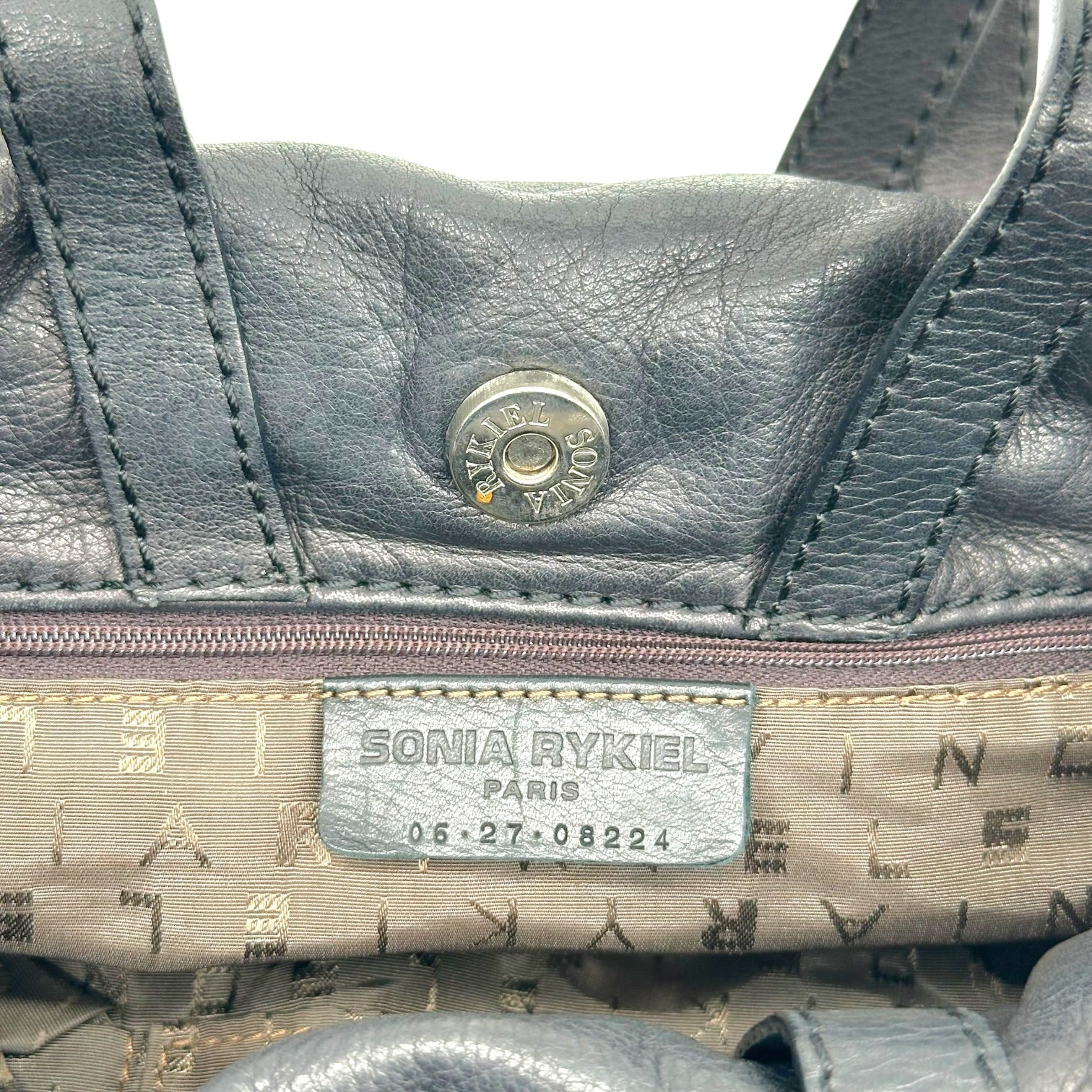 Sonia Rykiel Black Silver Studded Cargo Pocket Bag