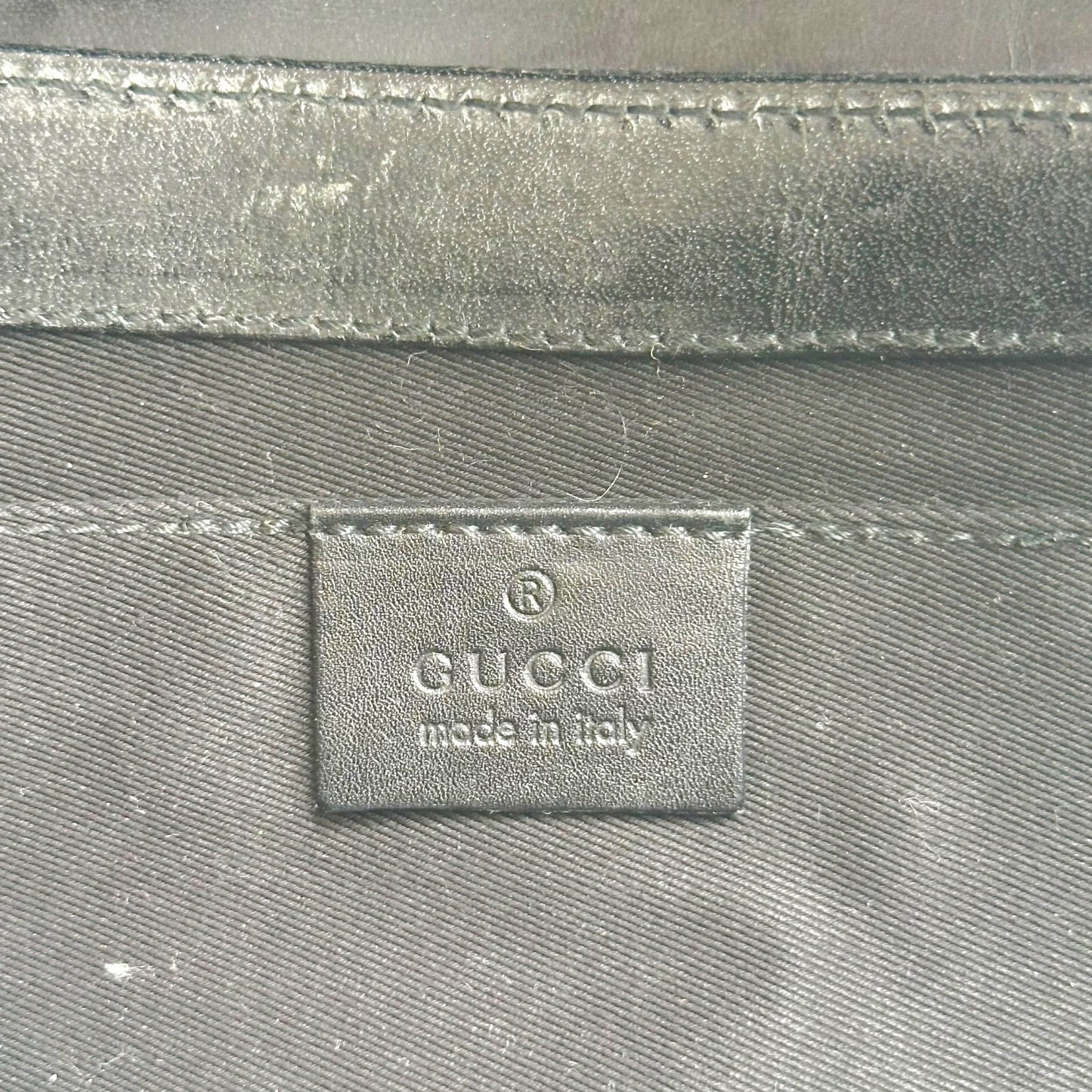 Gucci Black Studded Monogram Large Horsebit Clutch