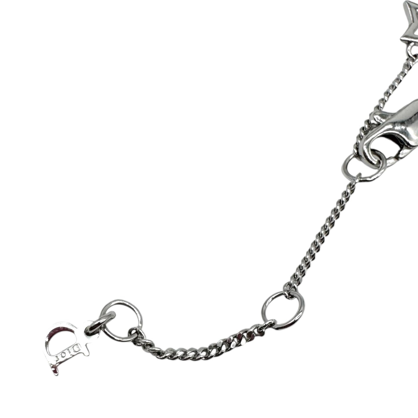 Christian Dior Silver Star & Shoe Crystal Charm Necklace