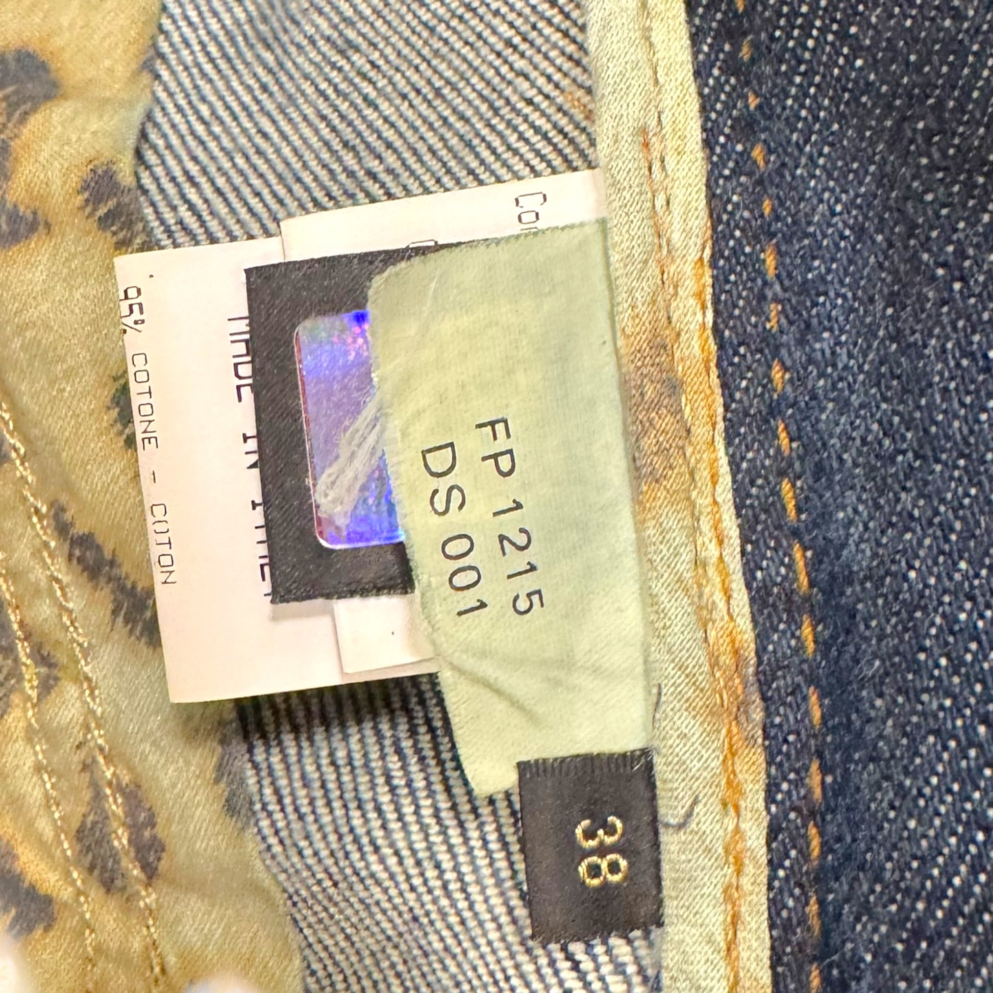 Roberto Cavalli 2005 Blue Crystal Waistband Straight-Leg Jeans - Outfit Repeater