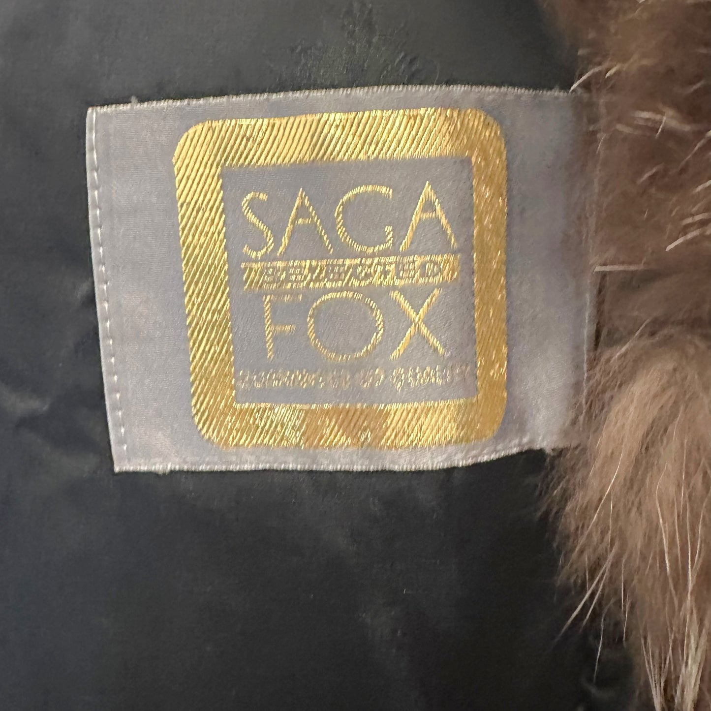 Vintage Saga Fox Brown & White Silver Fox Fur Coat