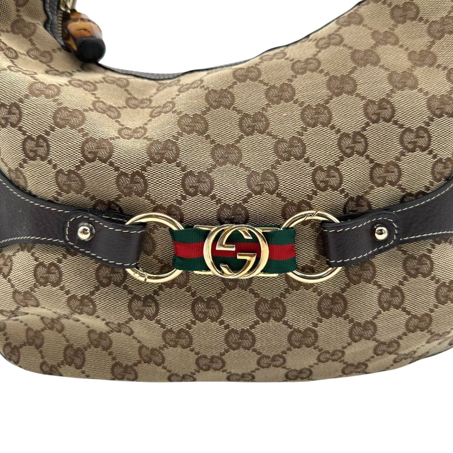 Gucci Tan Monogram Canvas Crescent Shoulder Bag - Outfit Repeater