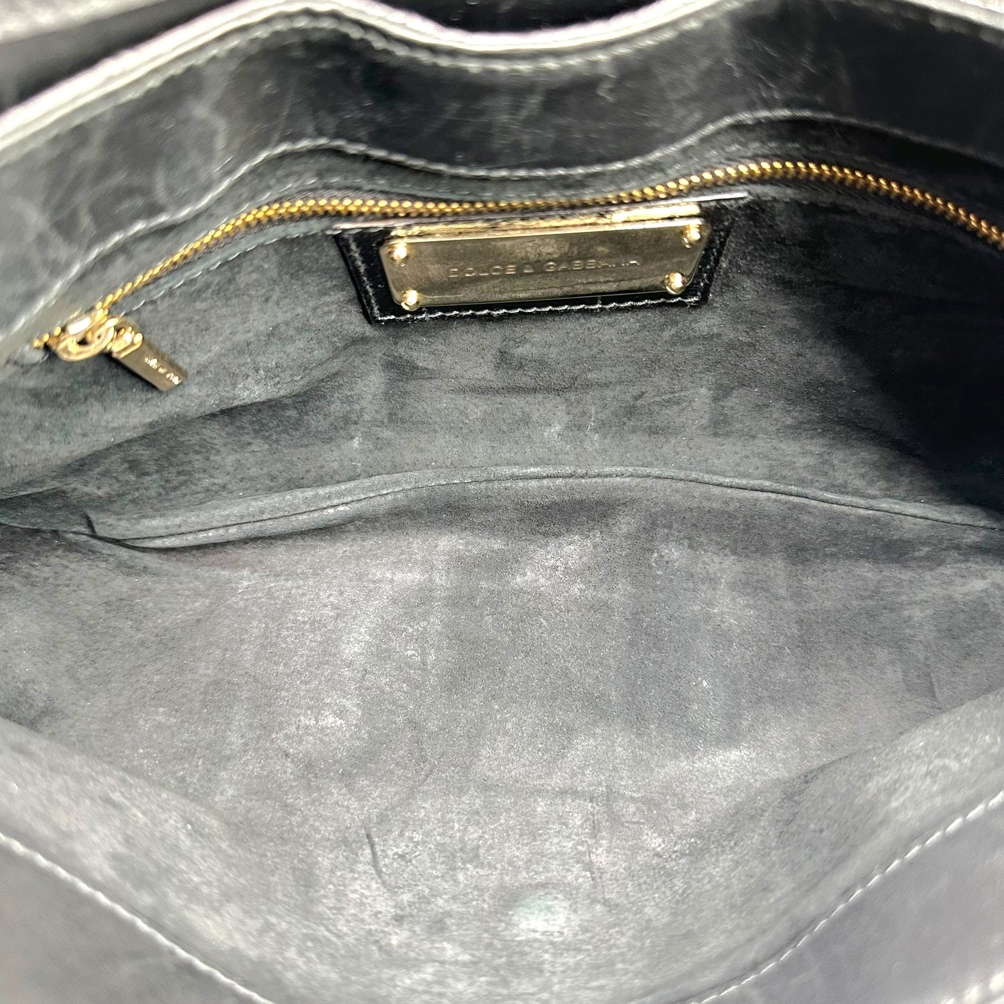 Dolce & Gabbana Black Gold Eel Skin Shoulder Bag