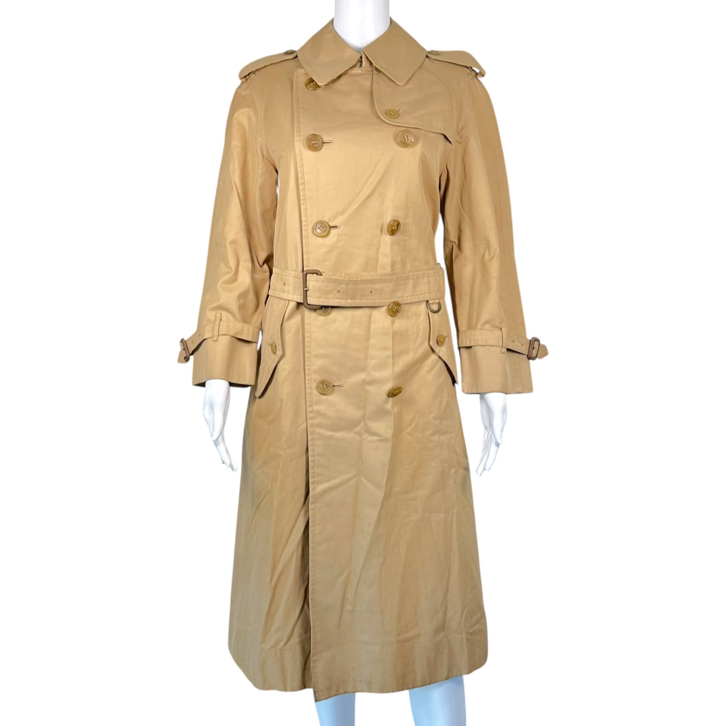 Burberry Vintage Beige Classic Mid-Length Trench Coat