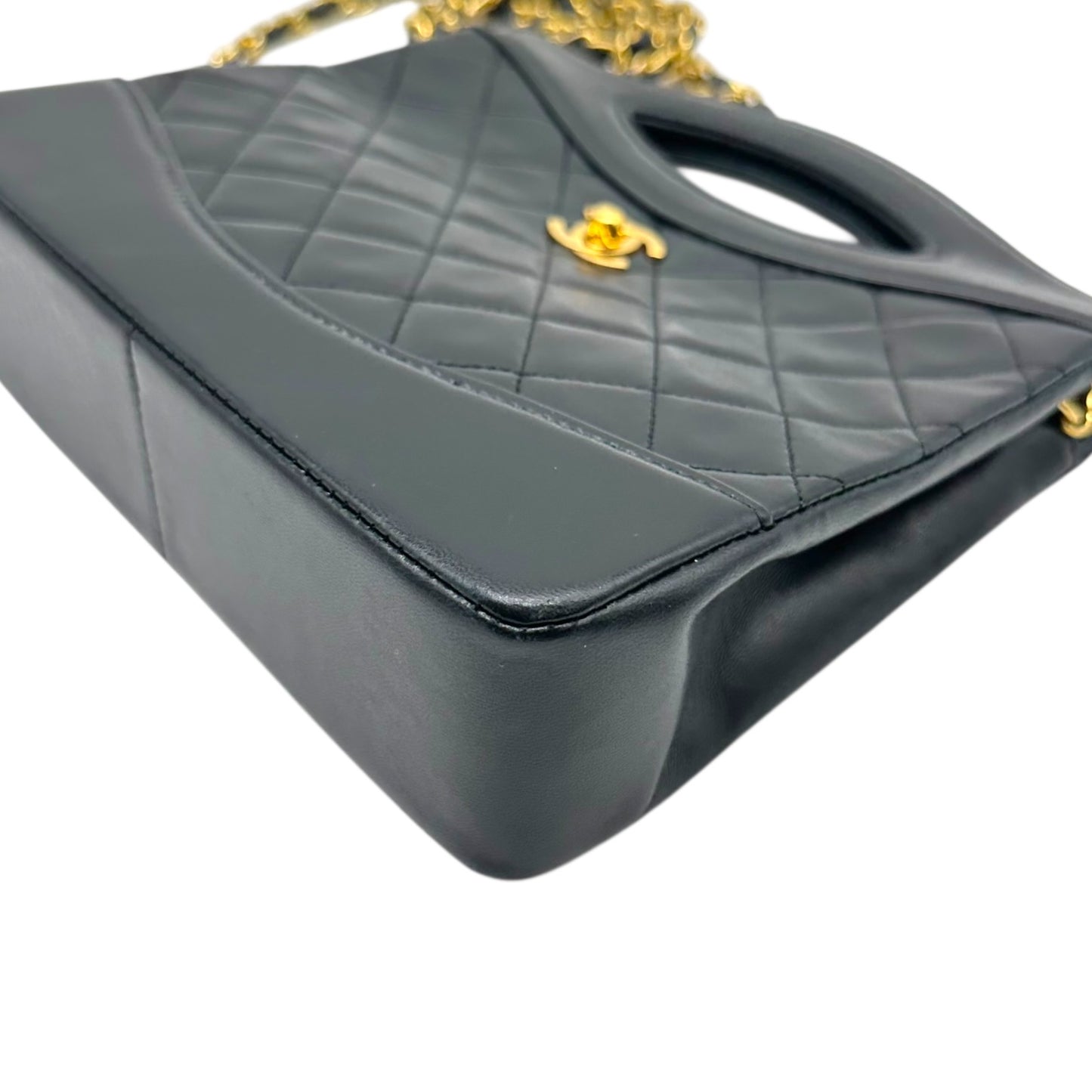 Chanel Black & Gold Mini 31 2-Way Top Handle Bag 1989-91