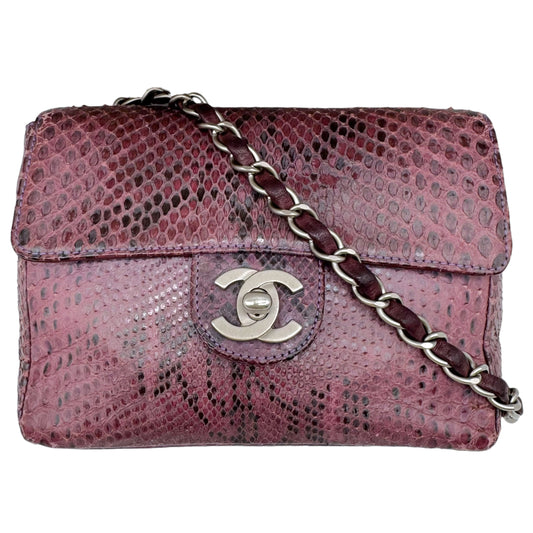 Chanel Purple Python Small Square Flap Bag