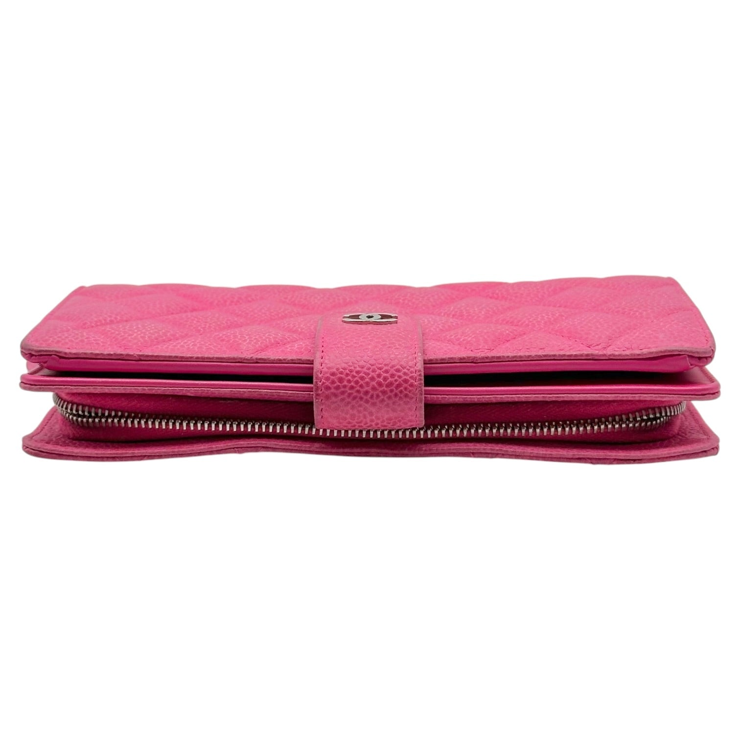 Chanel Large Long Wallet Hot Pink Caviar Leather