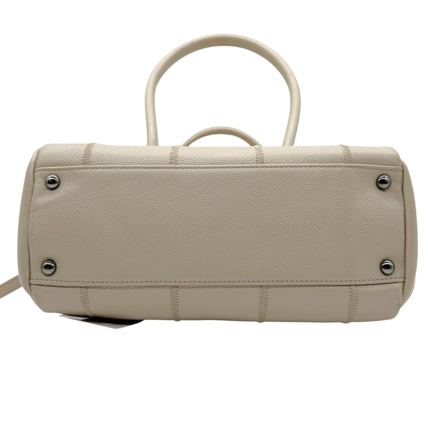 Chanel Ivory Caviar Leather Small Bowler Shoulder Bag