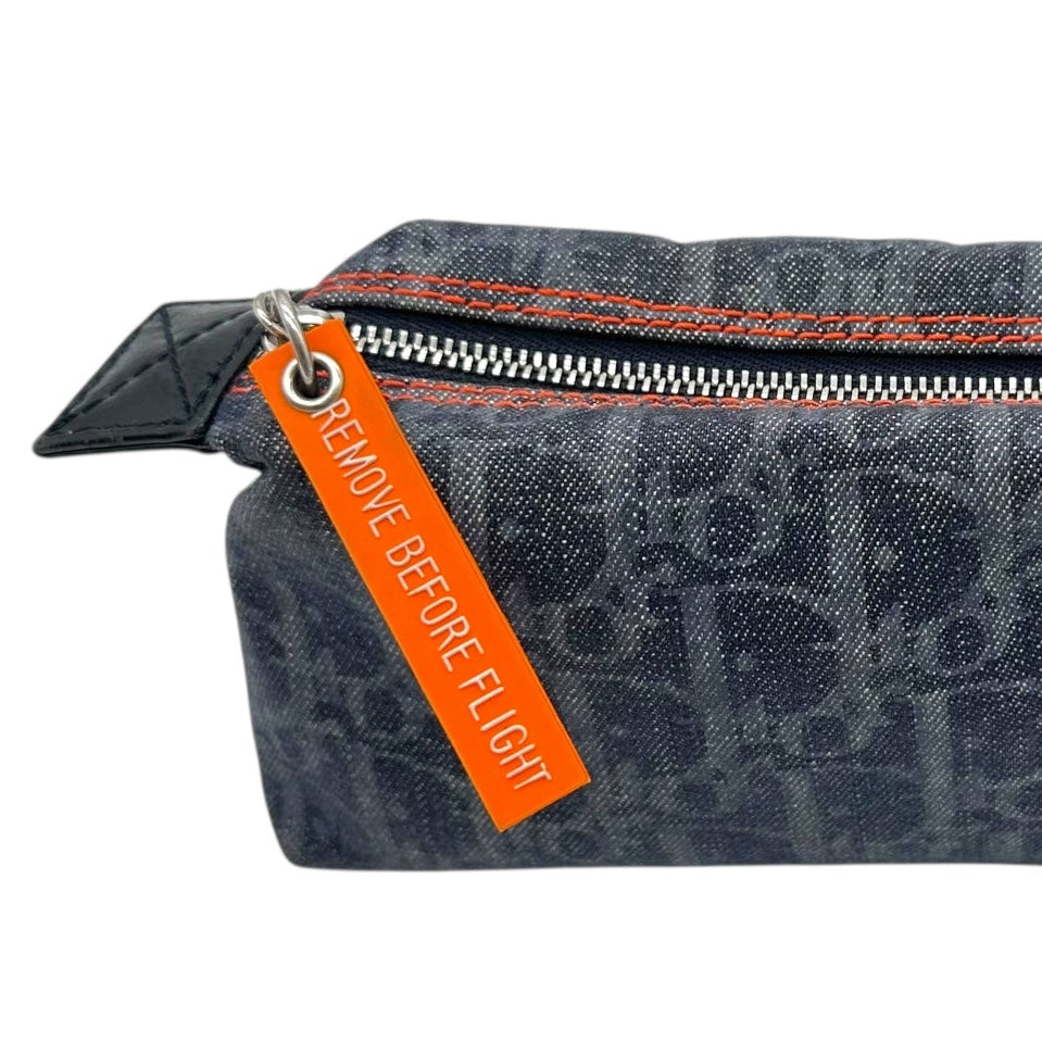 Christian Dior 'Dior Flight' Navy Monogram Mini Cosmetic Pouch - Outfit Repeater
