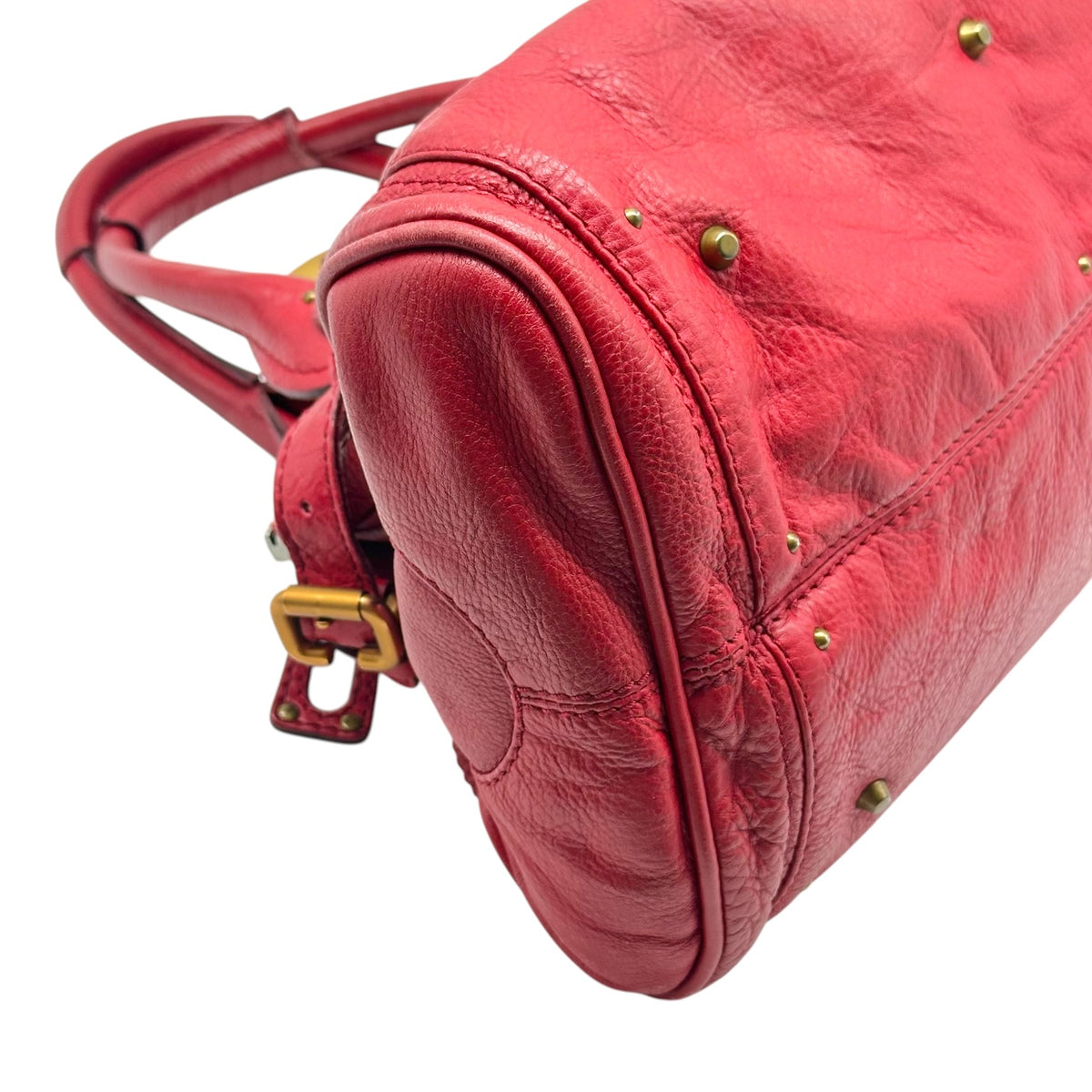 Chloé Red Leather Paddington Shoulder Bag