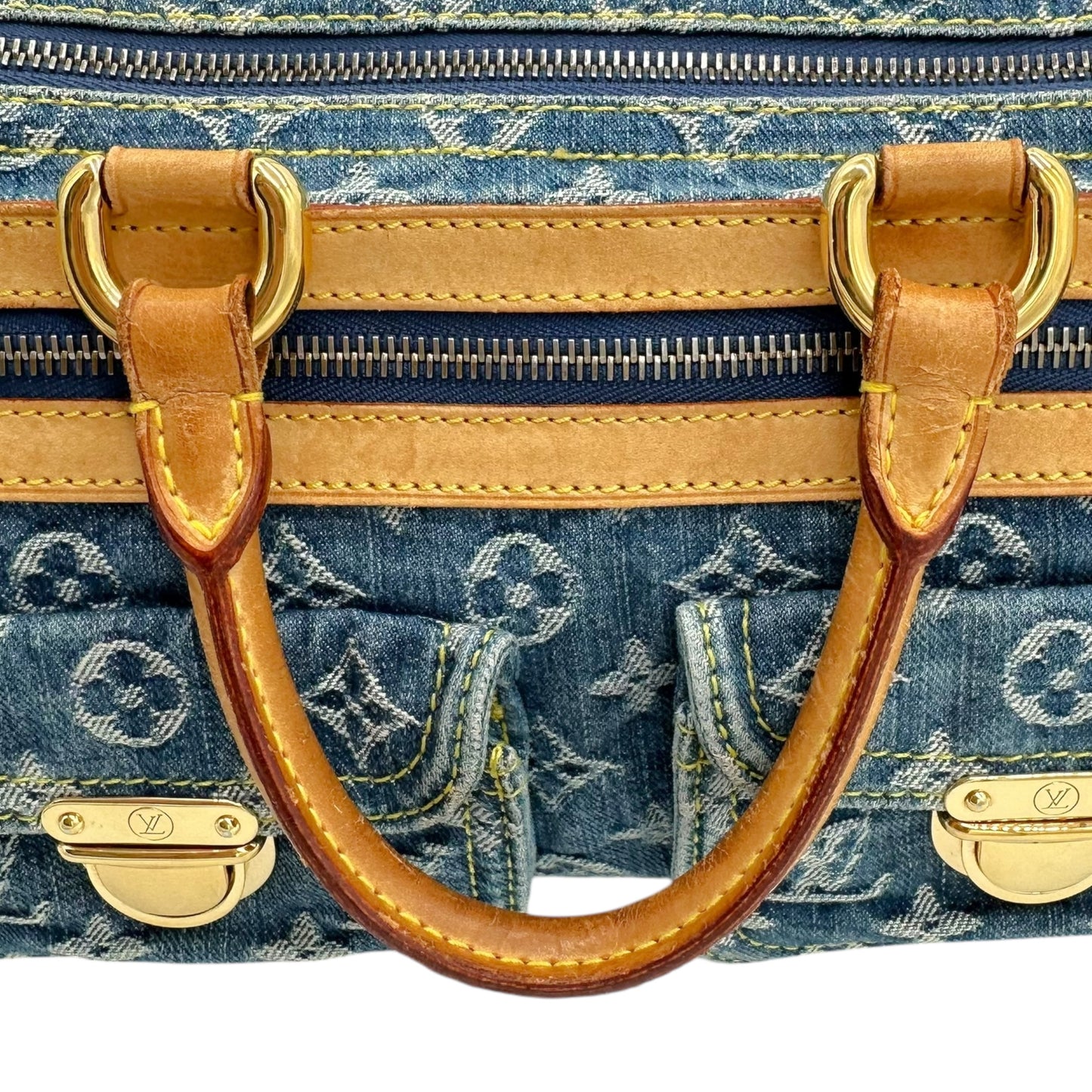 Louis Vuitton Blue Denim Speedy 25 Bag - Outfit Repeater