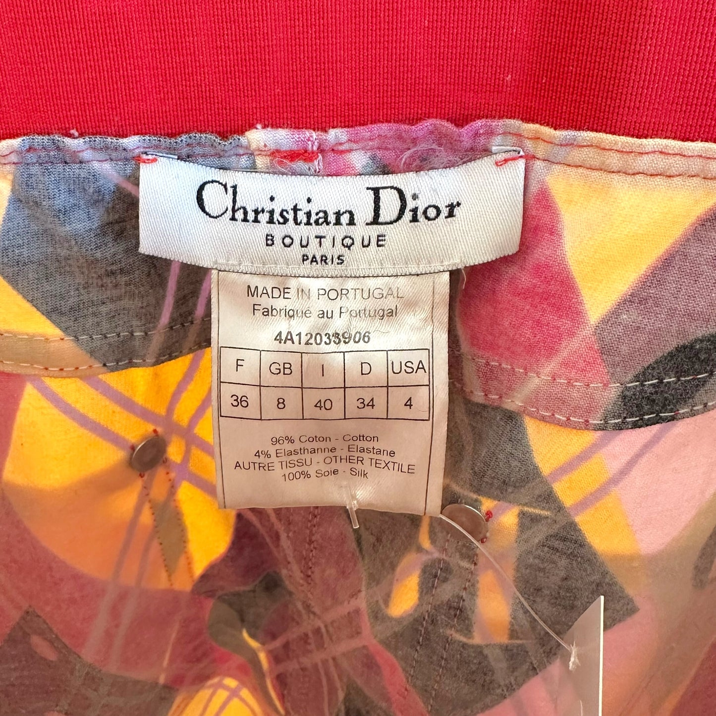 Christian Dior S/S 2004 Argyle Logo Print Mini Skirt