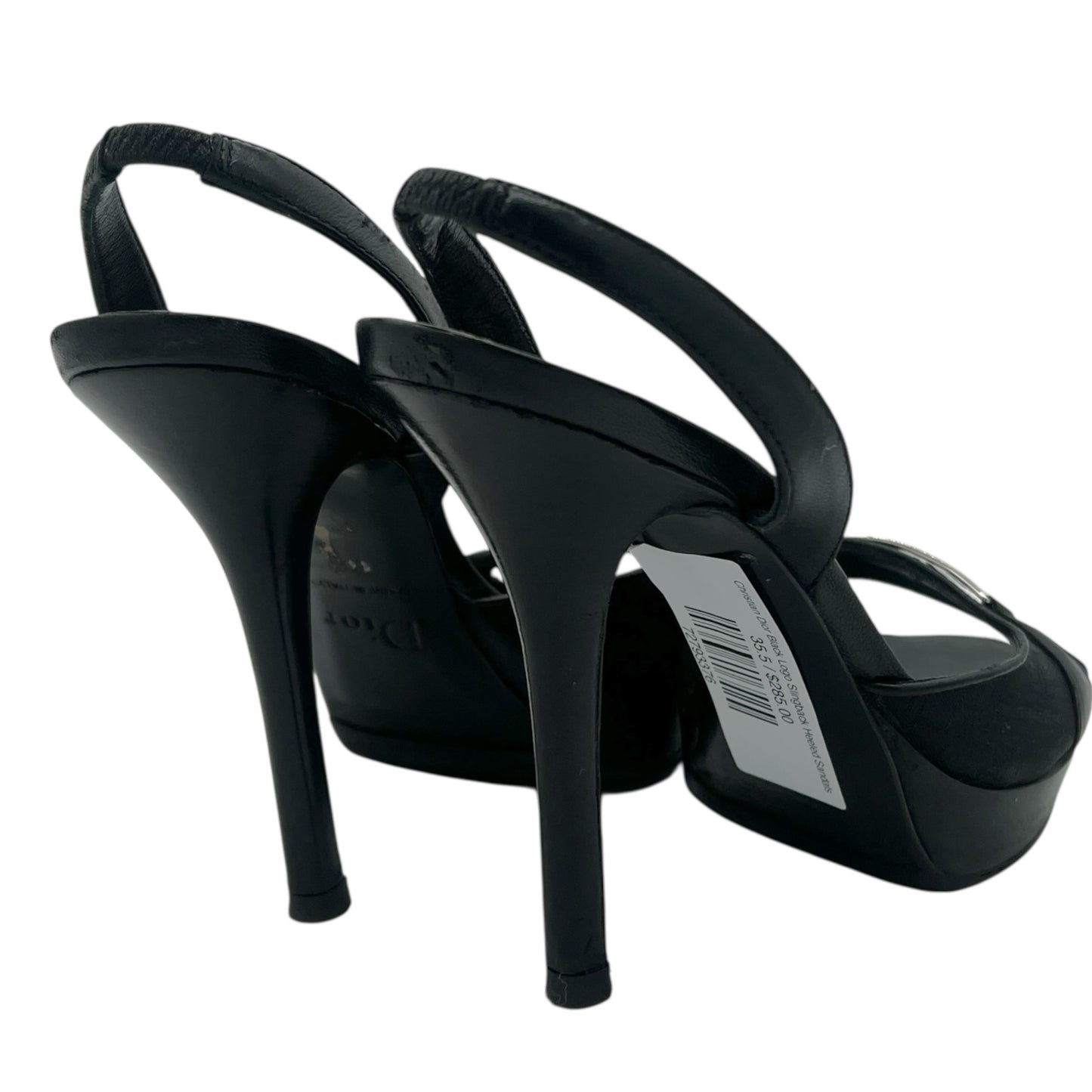 Christian Dior Black Logo Slingback Heeled Sandals - Outfit Repeater