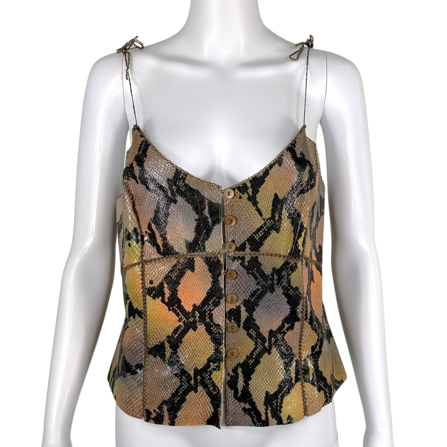 Plein Sud Jeans Multicolor Python Cropped Cami