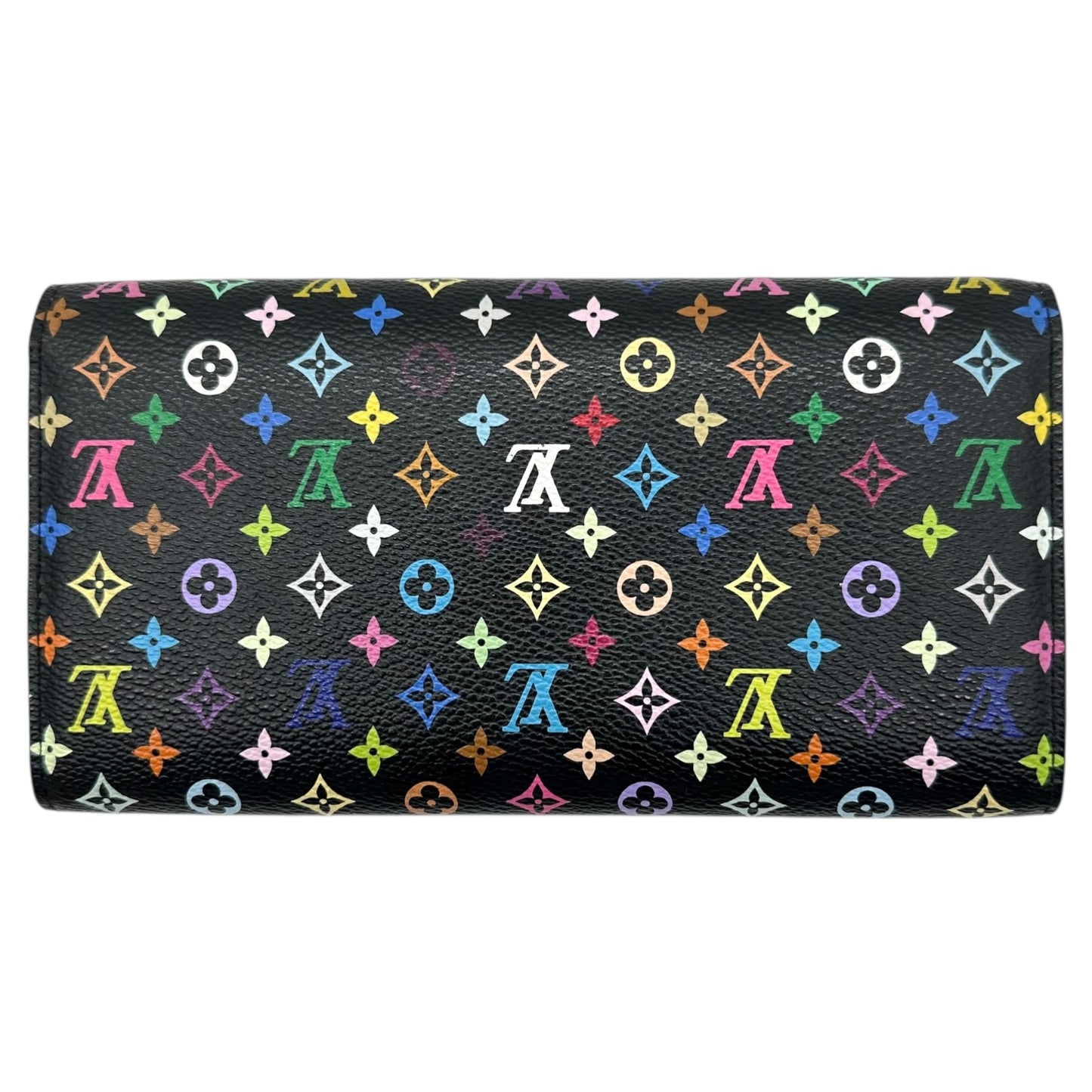 Louis Vuitton Black Murakami Multicolor Monogram Sarah Long Wallet - Outfit Repeater