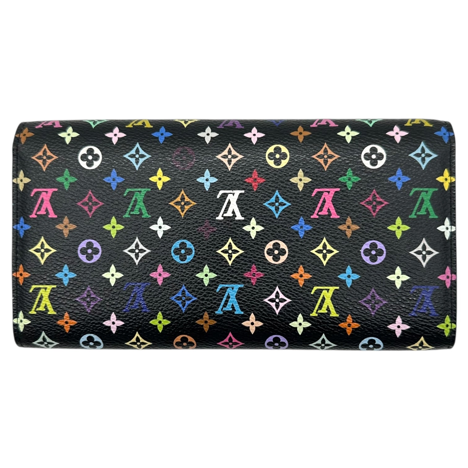 Louis Vuitton Black Murakami Multicolor Monogram Sarah Long Wallet - Outfit Repeater