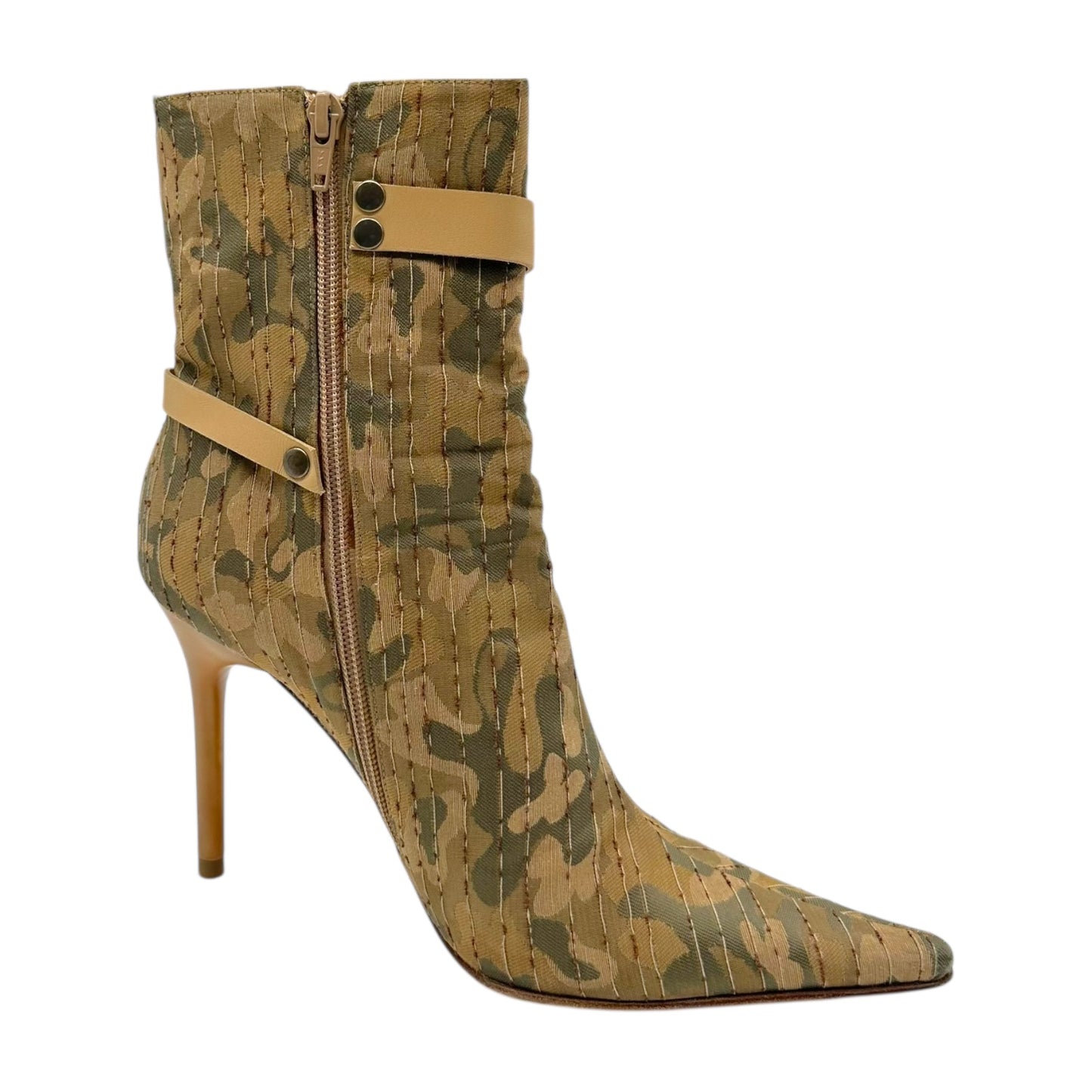 Casadei Camo Print Pointed Toe Heeled Boots