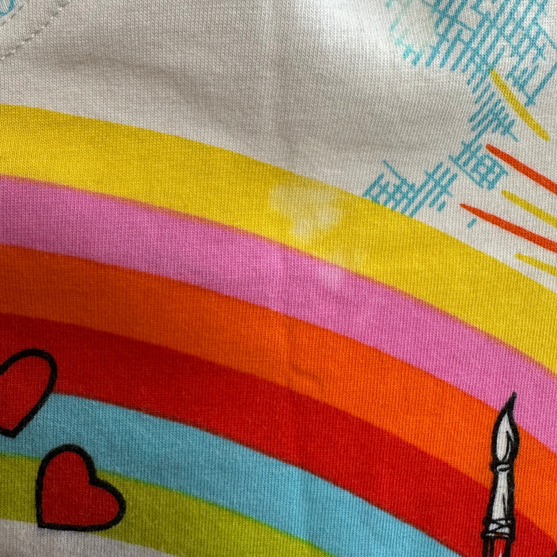 Christian Dior Rainbow Cartoon Graphic T-Shirt White