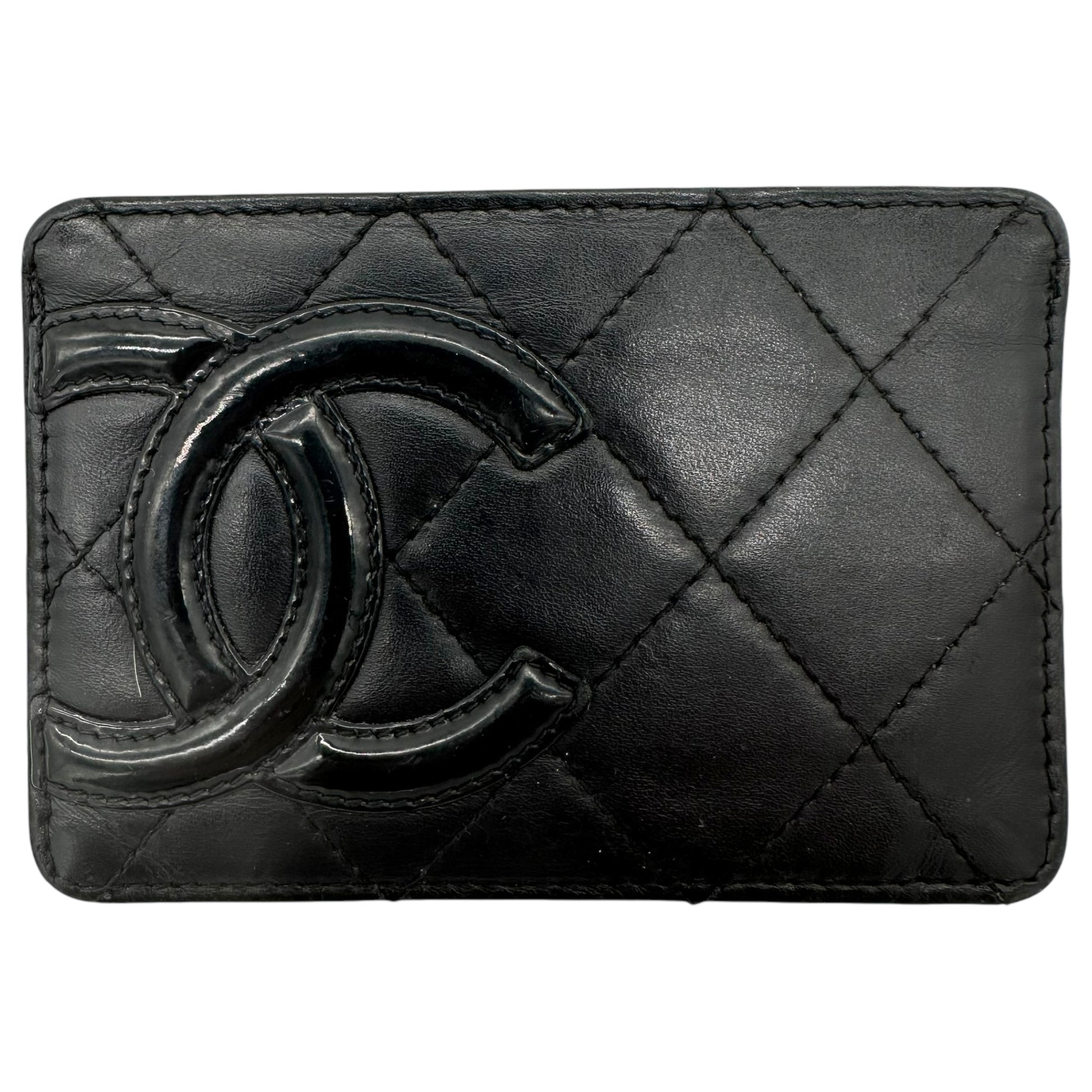 Chanel Black Quilted Leather Card Holder