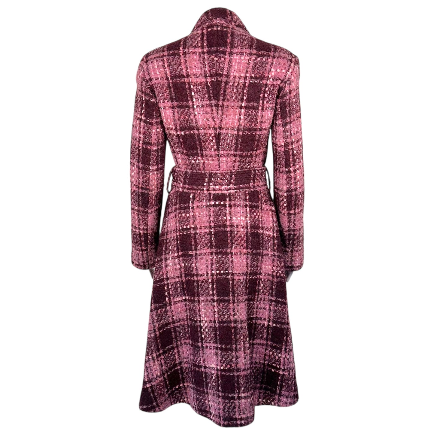 D&G Dolce & Gabbana Pink & Purple Tweed Trench Coat