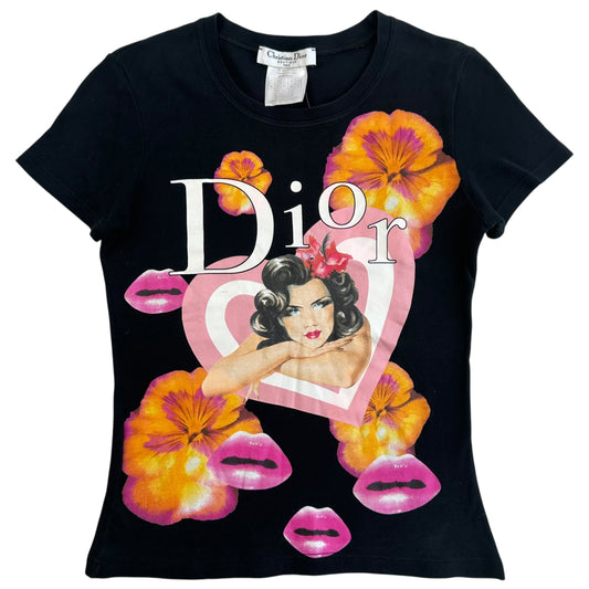 Dior S/S 2005 Black Kiss T-Shirt