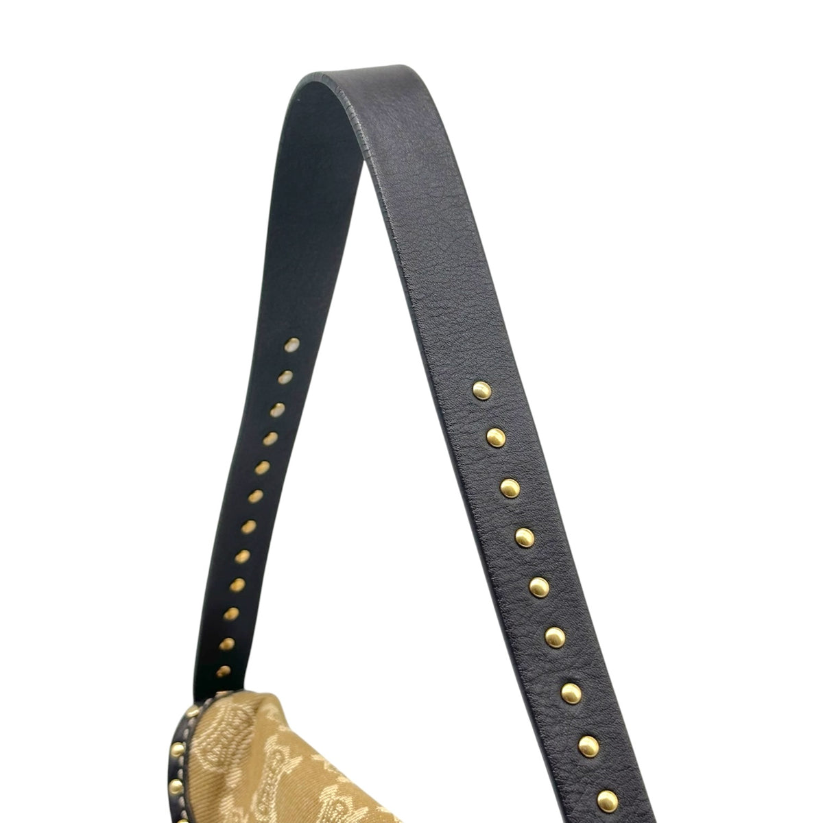 Celine Denim Shoulder Bag Khaki Green Triomphe Monogram