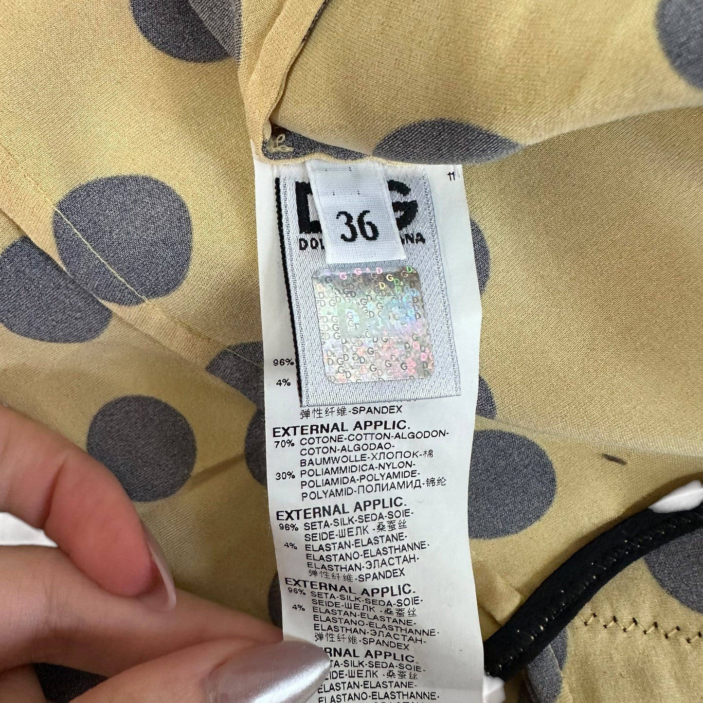 D&G Dolce & Gabbana Yellow Polka Dot Silky Lace Tank - Outfit Repeater