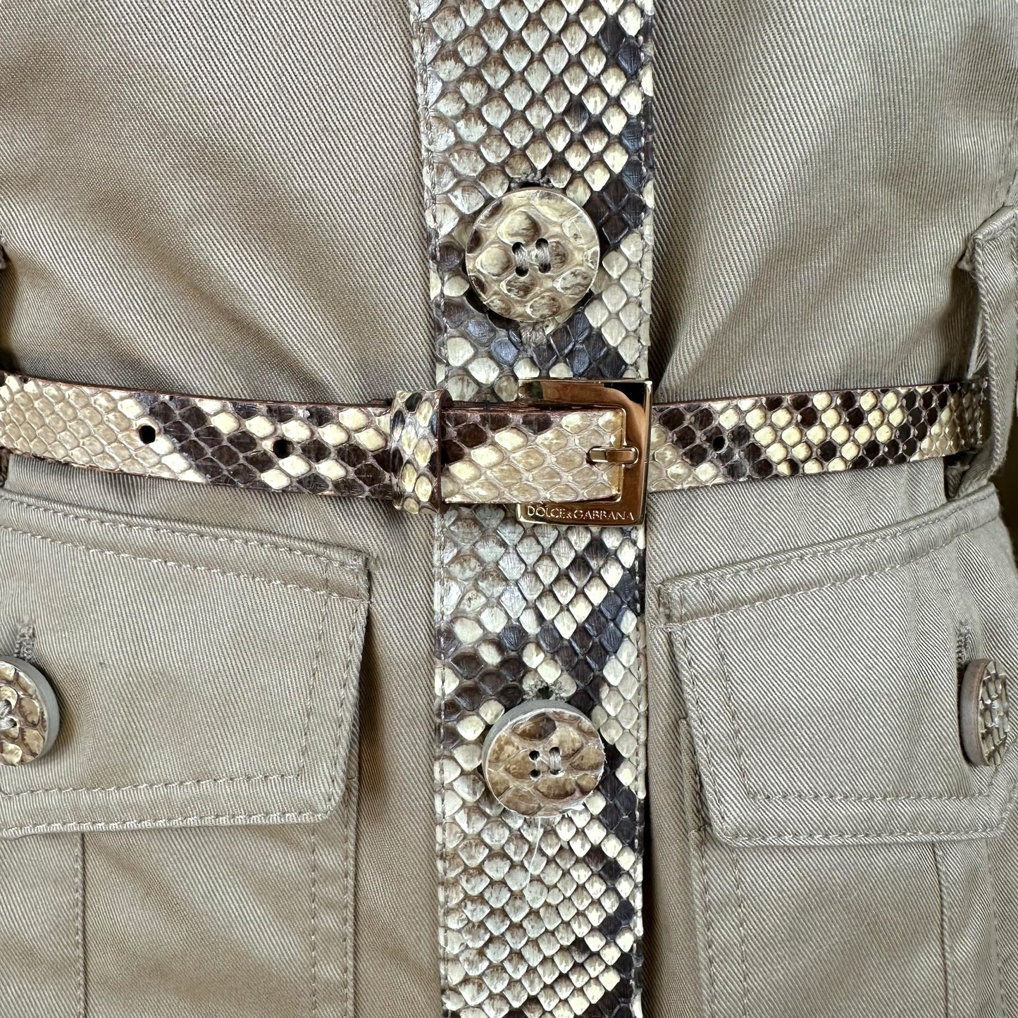 Dolce & Gabbana S/S 2005 Python Trim Utility Jacket