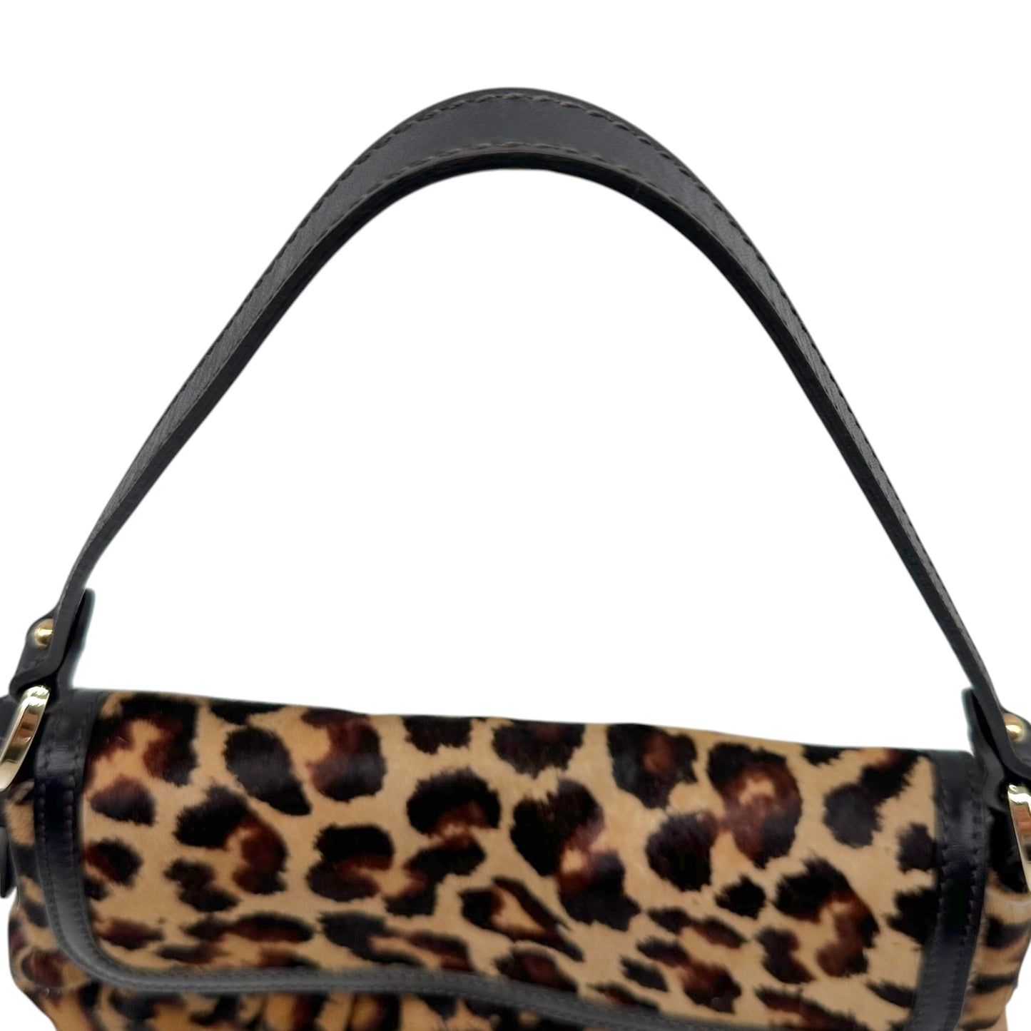 Fendi Leopard Print Ponyhair Shoulder Bag