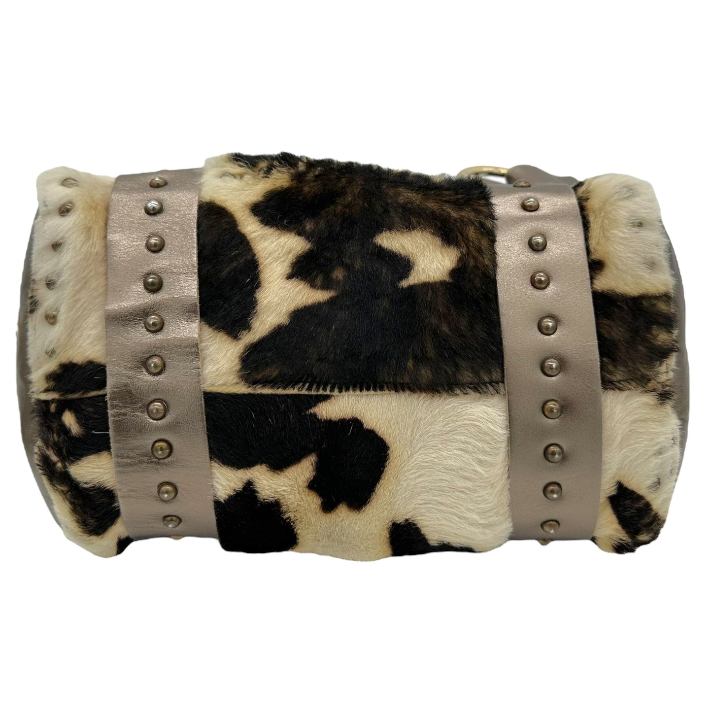 Dolce & Gabbana Studded Cow Print Ponyhair Shoulder Bag - Outfit Repeater