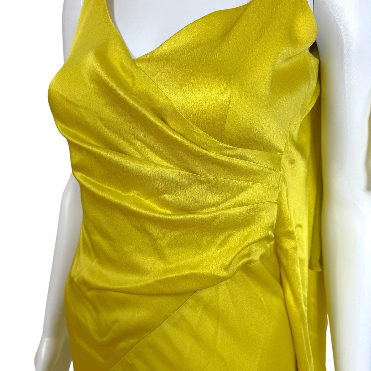 Versace Collection Yellow Silk Gown with Medusa Logo Hardware
