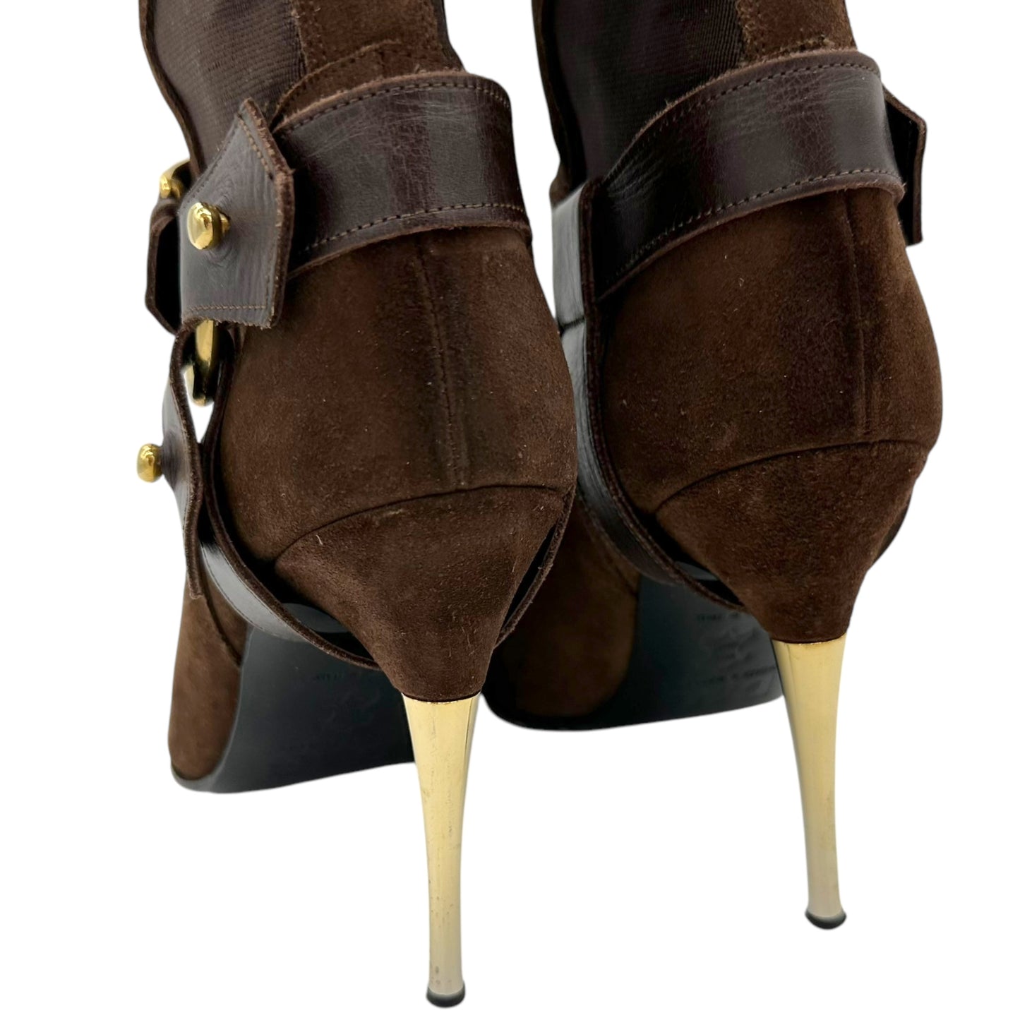 D&G Dolce & Gabbana Brown Suede Heeled Boots