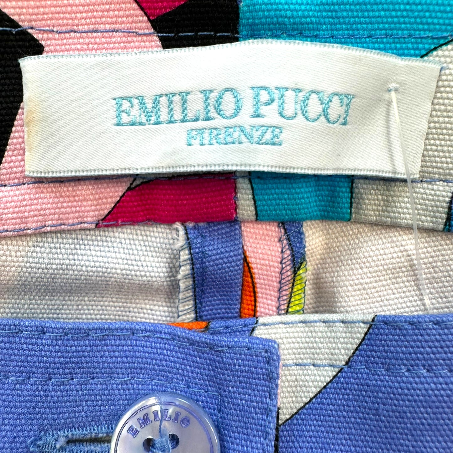 Emilio Pucci Purple Multicolor Printed Capri Pants